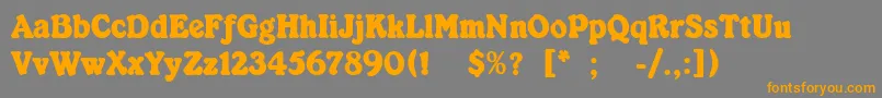 KabarettSimpleThin-Schriftart – Orangefarbene Schriften auf grauem Hintergrund