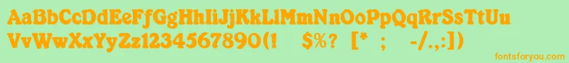 KabarettSimpleThin Font – Orange Fonts on Green Background