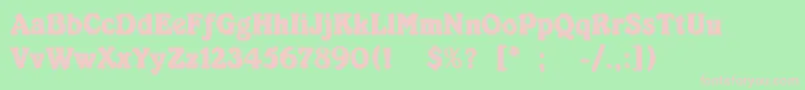 KabarettSimpleThin Font – Pink Fonts on Green Background