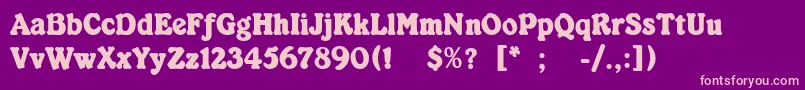 KabarettSimpleThin Font – Pink Fonts on Purple Background