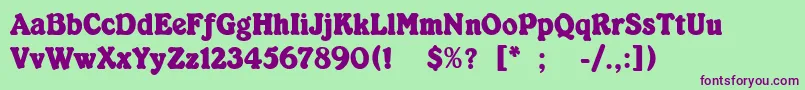 KabarettSimpleThin Font – Purple Fonts on Green Background