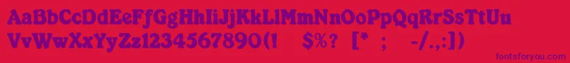 フォントKabarettSimpleThin – 赤い背景に紫のフォント