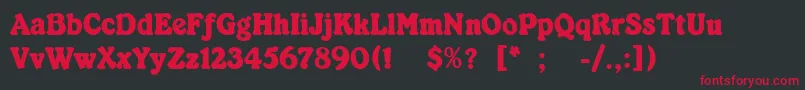 KabarettSimpleThin Font – Red Fonts on Black Background