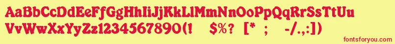 KabarettSimpleThin Font – Red Fonts on Yellow Background