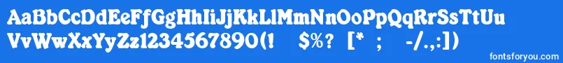フォントKabarettSimpleThin – 青い背景に白い文字