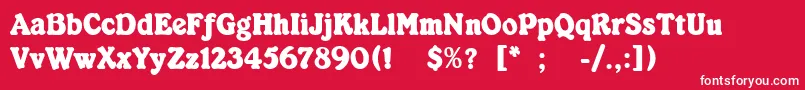 KabarettSimpleThin Font – White Fonts on Red Background
