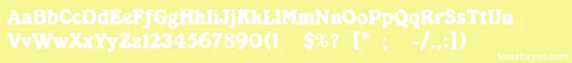 KabarettSimpleThin Font – White Fonts on Yellow Background