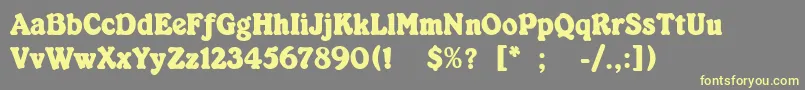 KabarettSimpleThin Font – Yellow Fonts on Gray Background