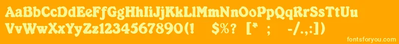 KabarettSimpleThin Font – Yellow Fonts on Orange Background