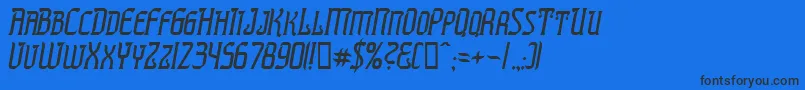 Шрифт PresidenteTequilaItalic – чёрные шрифты на синем фоне