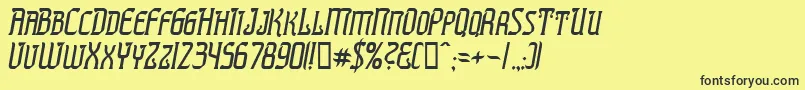 PresidenteTequilaItalic-fontti – mustat fontit keltaisella taustalla