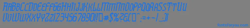 PresidenteTequilaItalic-Schriftart – Blaue Schriften auf grauem Hintergrund