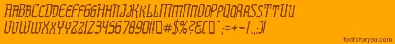 PresidenteTequilaItalic-fontti – ruskeat fontit oranssilla taustalla