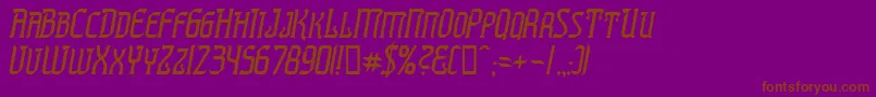 PresidenteTequilaItalic-Schriftart – Braune Schriften auf violettem Hintergrund