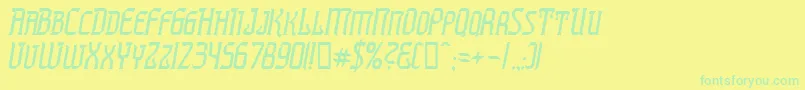 PresidenteTequilaItalic Font – Green Fonts on Yellow Background