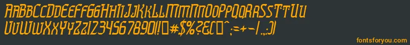 PresidenteTequilaItalic-Schriftart – Orangefarbene Schriften auf schwarzem Hintergrund