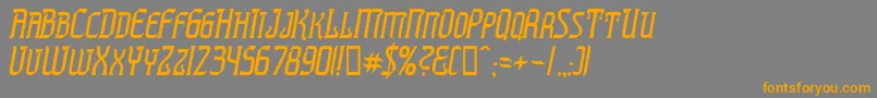 フォントPresidenteTequilaItalic – オレンジの文字は灰色の背景にあります。