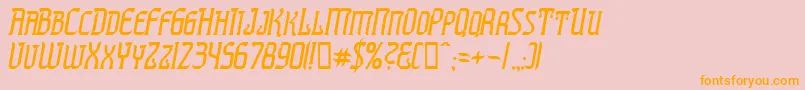 PresidenteTequilaItalic-Schriftart – Orangefarbene Schriften auf rosa Hintergrund
