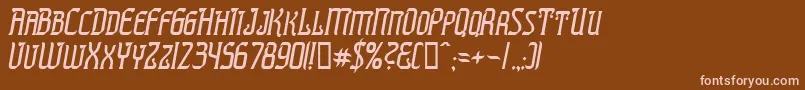 PresidenteTequilaItalic-fontti – vaaleanpunaiset fontit ruskealla taustalla