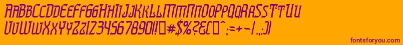 フォントPresidenteTequilaItalic – オレンジの背景に紫のフォント