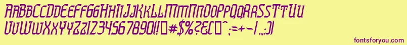 PresidenteTequilaItalic-Schriftart – Violette Schriften auf gelbem Hintergrund