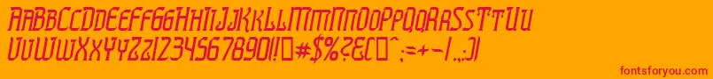 PresidenteTequilaItalic-Schriftart – Rote Schriften auf orangefarbenem Hintergrund