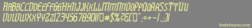 PresidenteTequilaItalic-Schriftart – Gelbe Schriften auf grauem Hintergrund