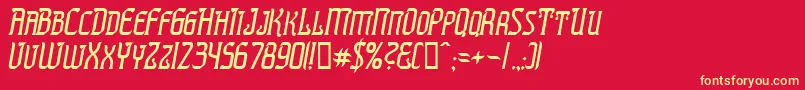 PresidenteTequilaItalic-Schriftart – Gelbe Schriften auf rotem Hintergrund