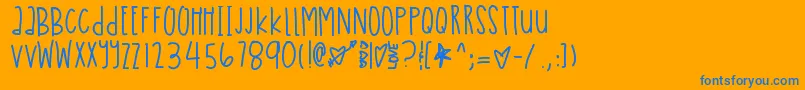Шрифт Americanyouth – синие шрифты на оранжевом фоне
