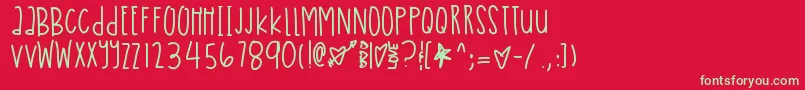 Americanyouth Font – Green Fonts on Red Background