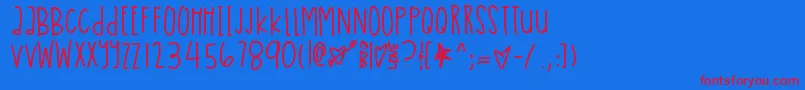 Americanyouth-Schriftart – Rote Schriften auf blauem Hintergrund