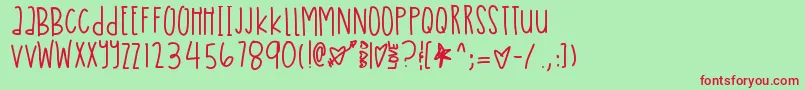 Americanyouth Font – Red Fonts on Green Background