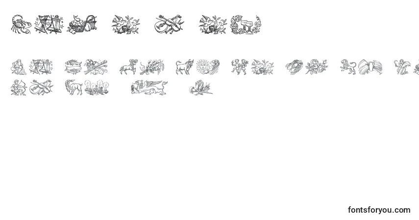 Czcionka Jahreskreis (106821) – alfabet, cyfry, specjalne znaki