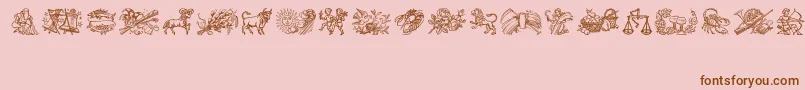 Jahreskreis Font – Brown Fonts on Pink Background