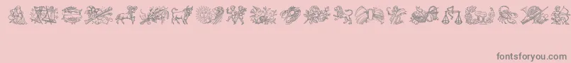 Jahreskreis-Schriftart – Graue Schriften auf rosa Hintergrund