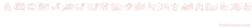 Jahreskreis Font – Pink Fonts on White Background