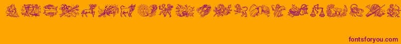 Jahreskreis Font – Purple Fonts on Orange Background