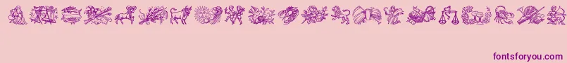 Jahreskreis Font – Purple Fonts on Pink Background