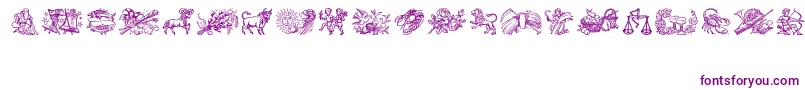 Jahreskreis Font – Purple Fonts on White Background