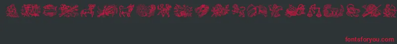 Jahreskreis Font – Red Fonts on Black Background