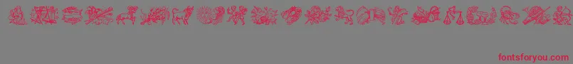 Jahreskreis Font – Red Fonts on Gray Background