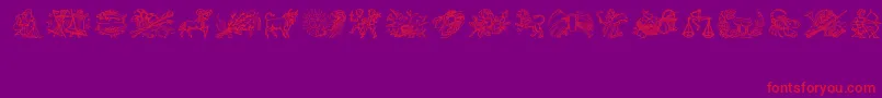 Jahreskreis Font – Red Fonts on Purple Background