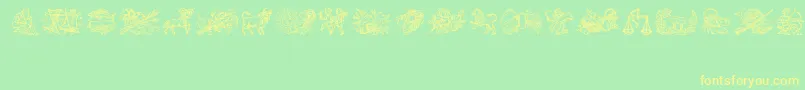 Jahreskreis Font – Yellow Fonts on Green Background