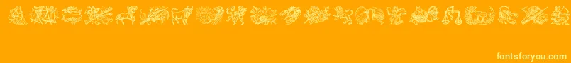 Jahreskreis Font – Yellow Fonts on Orange Background