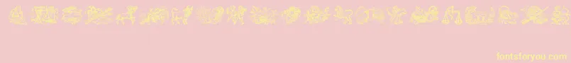 Jahreskreis Font – Yellow Fonts on Pink Background