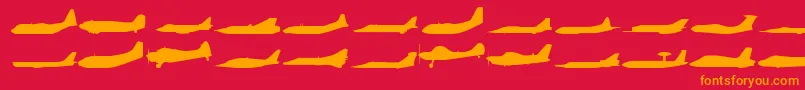 フォントPlaness – 赤い背景にオレンジの文字