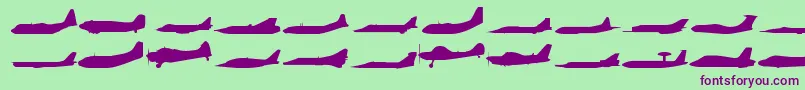 フォントPlaness – 緑の背景に紫のフォント