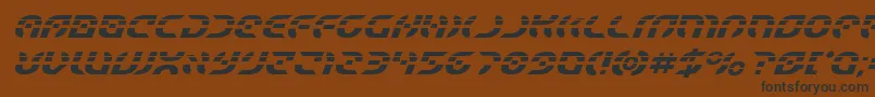 フォントStarfighterlaserital – 黒い文字が茶色の背景にあります