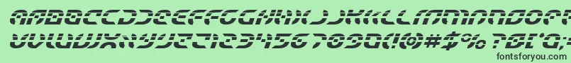 Starfighterlaserital Font – Black Fonts on Green Background