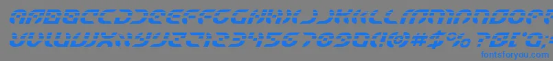 Starfighterlaserital-Schriftart – Blaue Schriften auf grauem Hintergrund